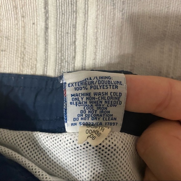 Old Navy Swim Trunks Board Shorts, Navy Blue w/ Side Stripes - Picture 4 of 6